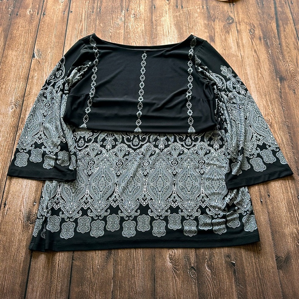 EnFocus Studios Size 12 Women’s Black/White Dress.